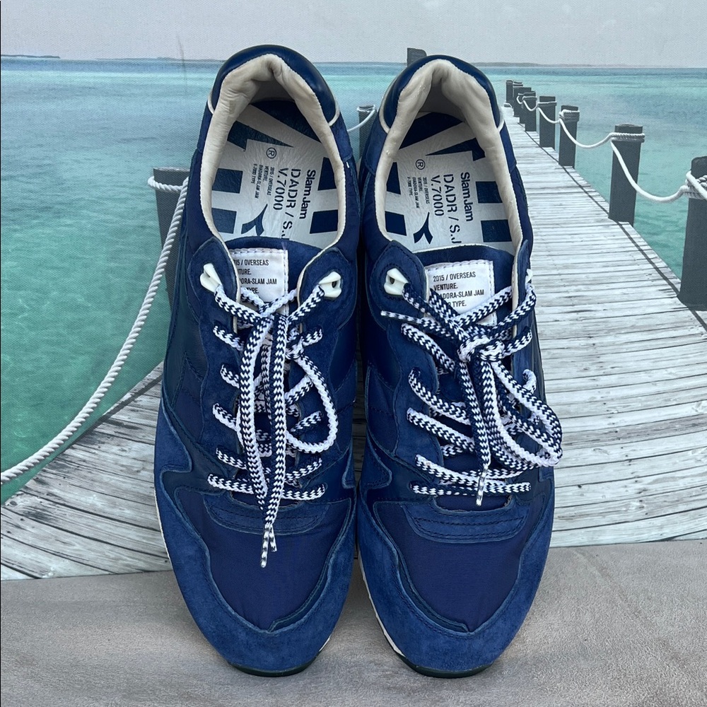 Diadora Blue and White Men's Sneakers - Picture 6 of 16